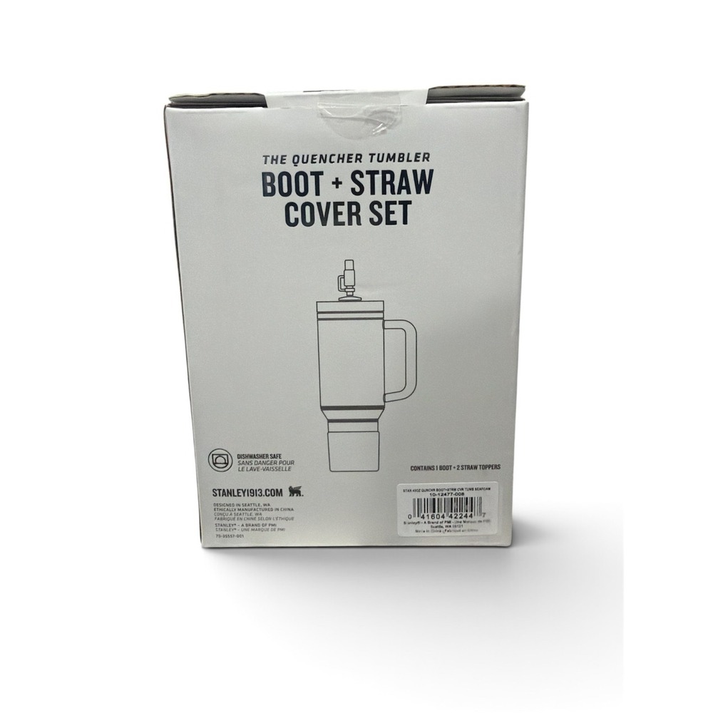 Stanley Quencher Tumbler Boot And Straw Cover Set 40 Oz Seafoam NEW - Picture 3 of 3